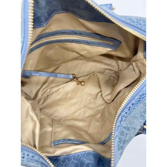 BRAHMIN Micaela Zostera leather small satchel crossbody -Bellbottom blue - Picture 15 of 15